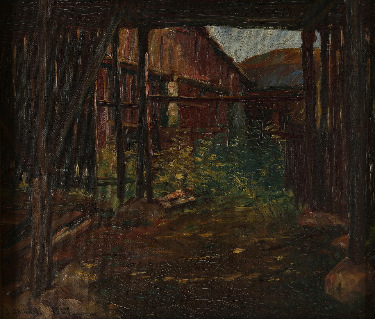 JOHAN AHLBÄCK. View from Lada, oil on canvas, signed, dated 1927.