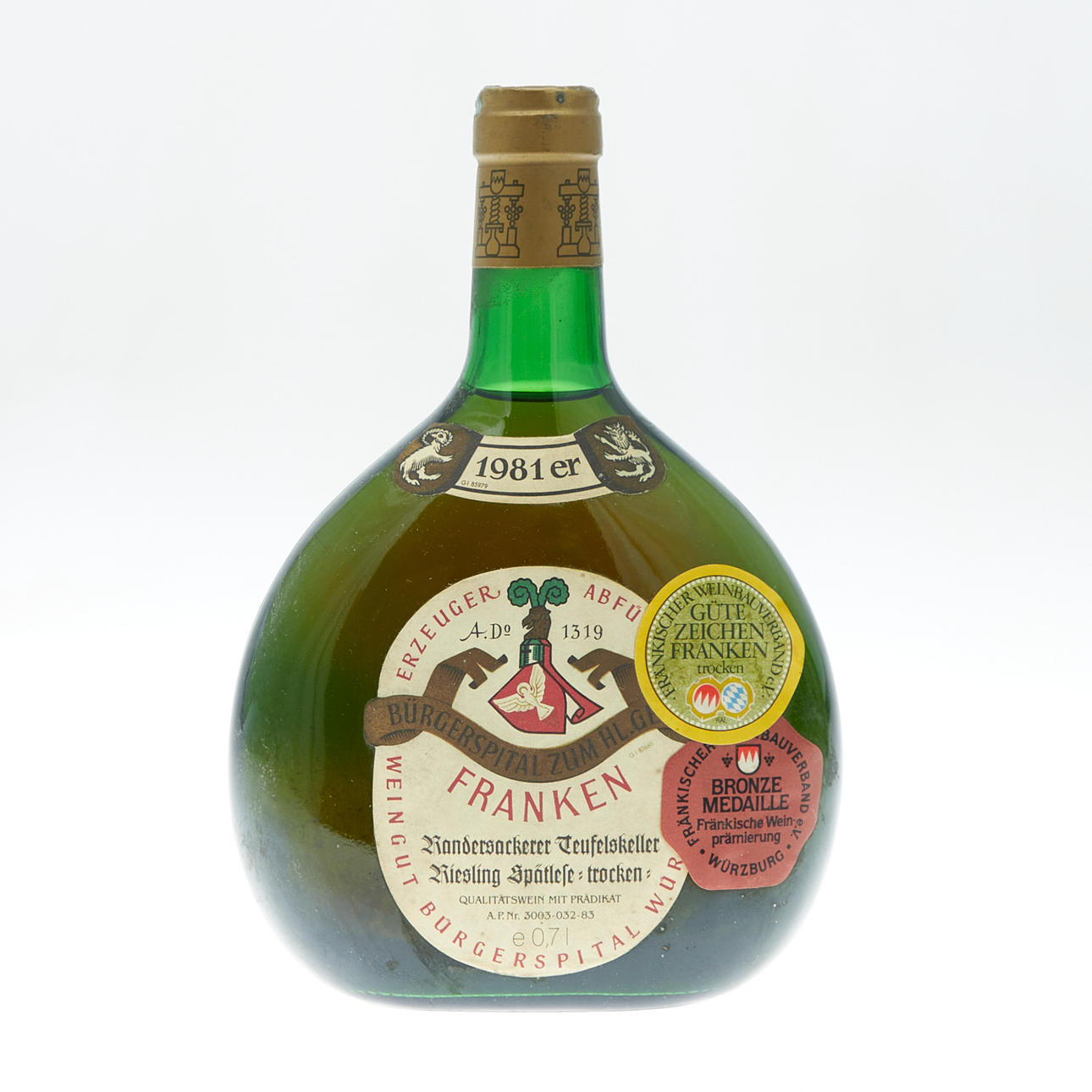 Nine bottles of wine, 1980-2000s, Franconia, Germany (9). Wine 