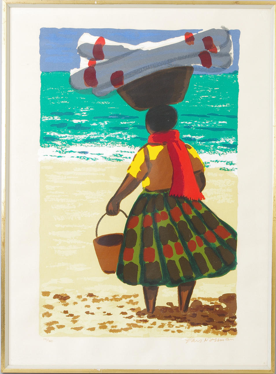 LARS NORRMAN. "Tunisiskan" ur serien Kvinnor,kvinnor, serigrafi, signerad.