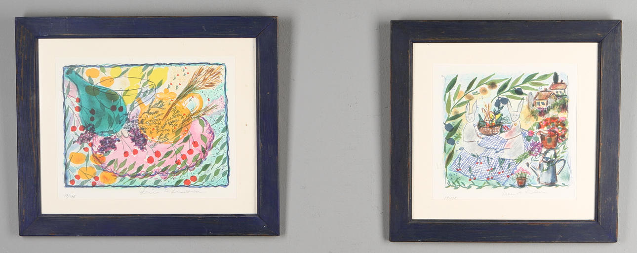 LENA LINDERHOLM. 2 st litografier, numrerade och signerade.