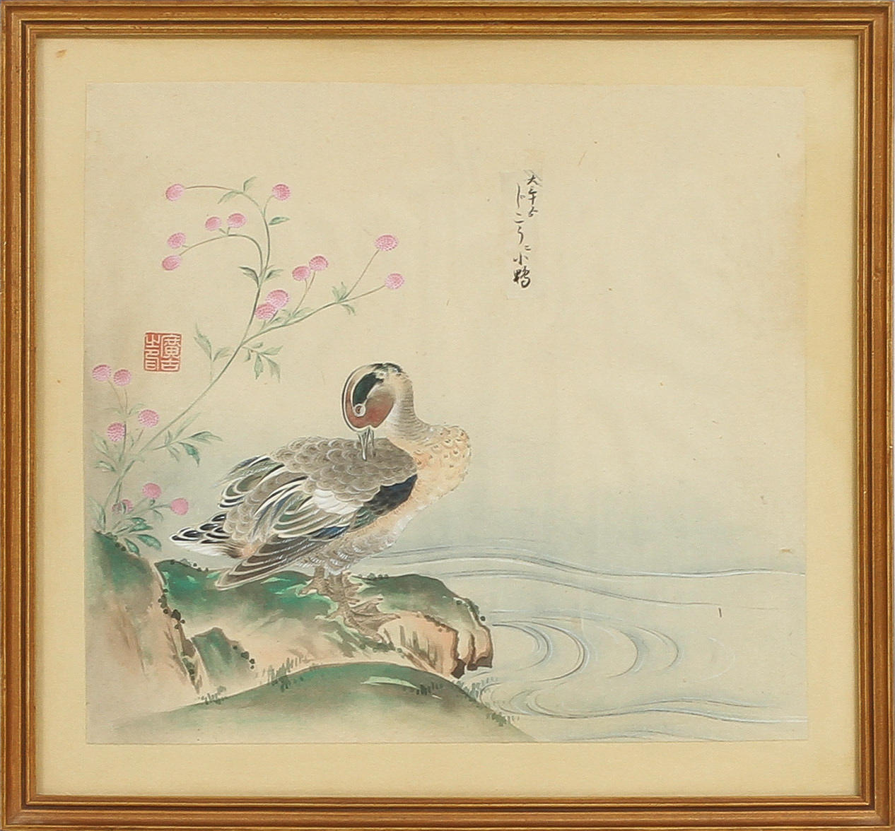 AKVARELLER, 2 st, Japan, signerade Miyajo samt Fujiwara + Mako, 17/1800-tal enligt text a tergo.