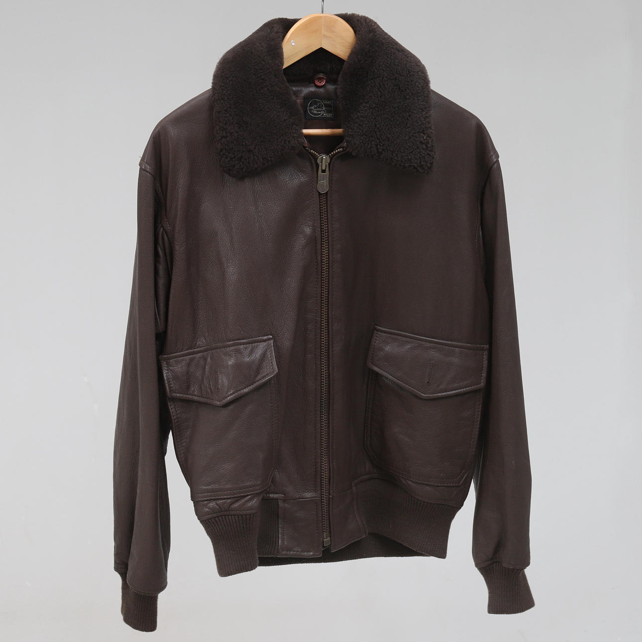 SAAB KLÄDER, Pilotjacka, skinn.