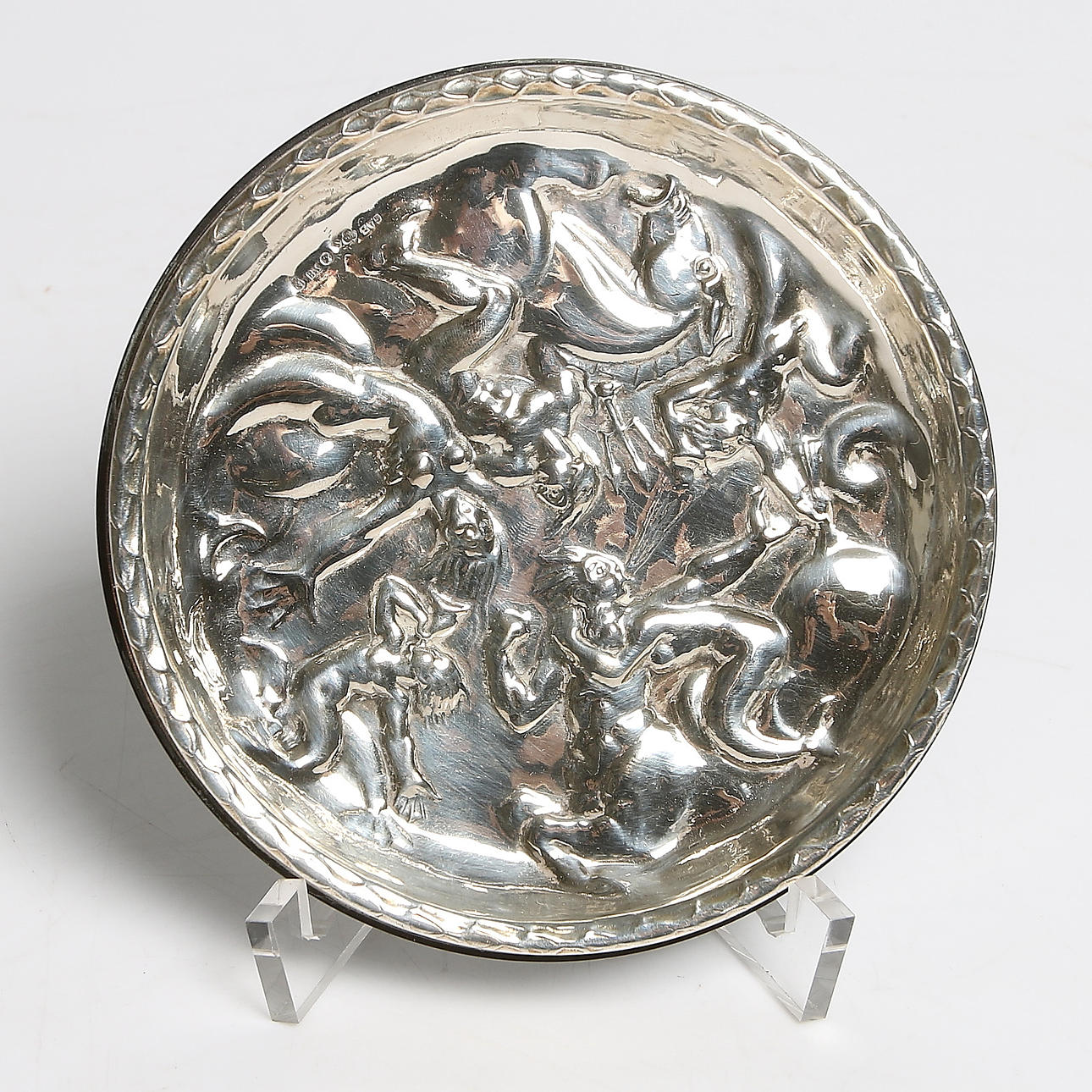 FAT, 830 silver och melamin, art deco, GAB, Stockholm. 1949. Totalvikt 123. gram.