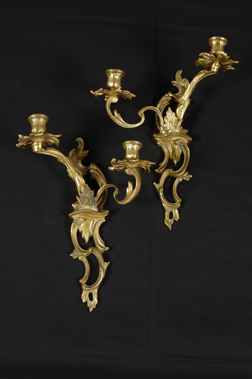 VÄGGAPPLIQUER,1 par,rokokostil, 1900-tal.