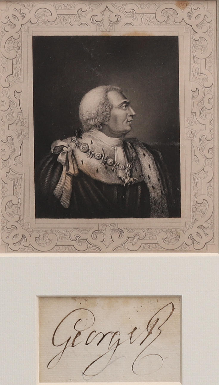 KING GEORGE III (1738-1820). CLIPPED HAND WRITTEN SIGNATURE. Books ...