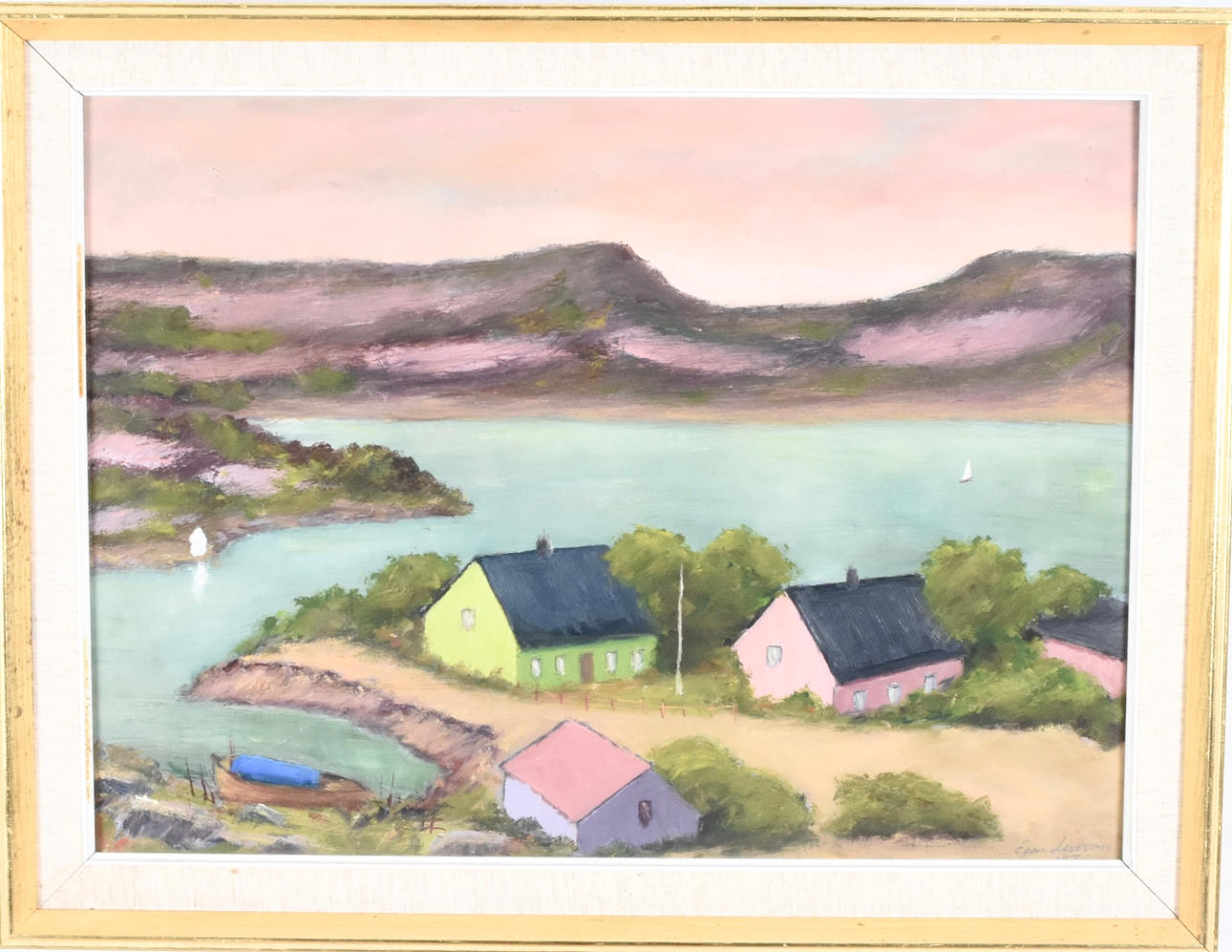 EGON LARSSON. Aceite en Tabla.