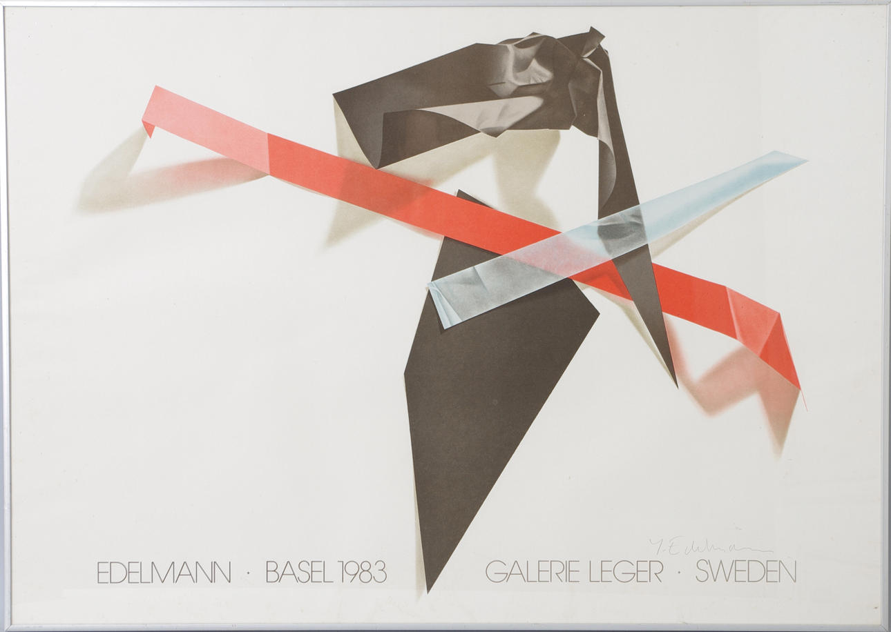 UTSTÄLLNINGSAFFISCH, signerad av Yrjö Edelmann.