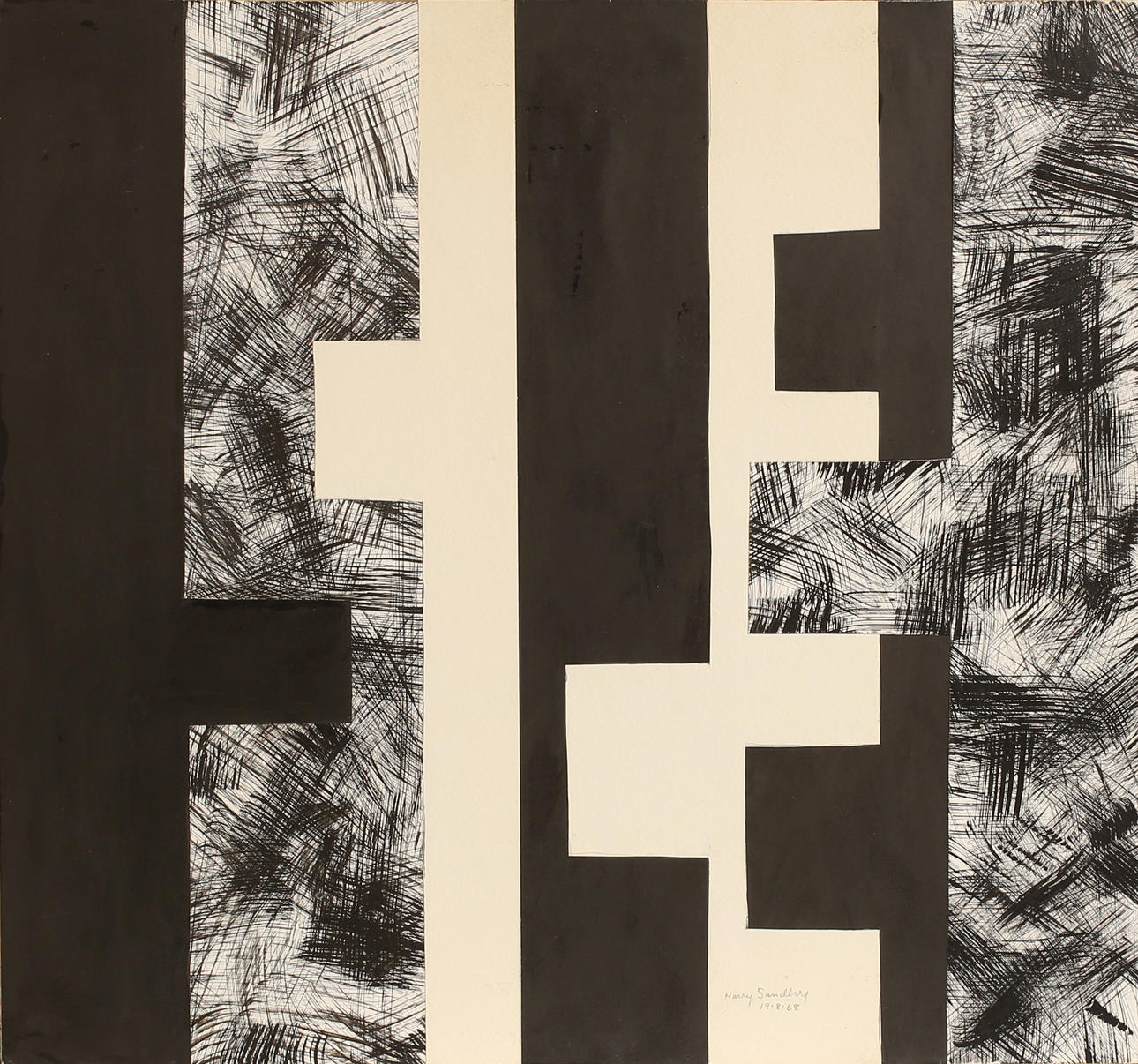HARRY SANDBERG. Mixed media/Collage, signed and dated 1986.