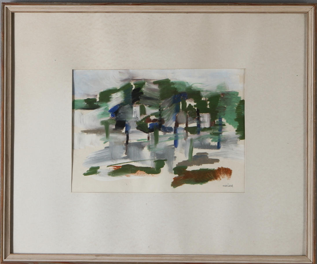 STURE MEIJER. Komposition, blandteknik, signerad.