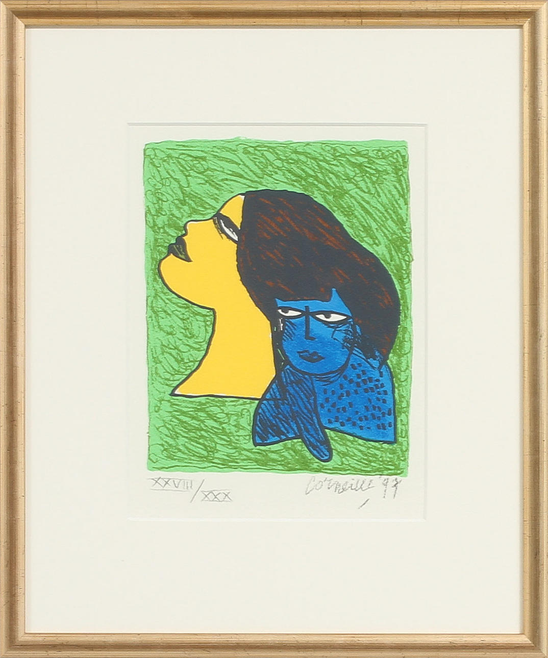 CORNELIS G VAN BEVERLOO CORNEILLE. Färglitografi, signerad, daterad 97 samt numrerad XXVII/XXX.