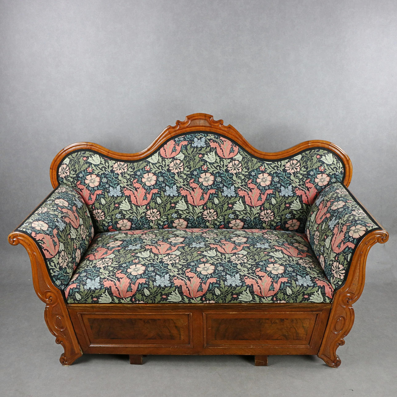 SOFA, Karl Johan, extendable, mahogany, upholstery "Compton Indigo/Green" William Morris & Co.