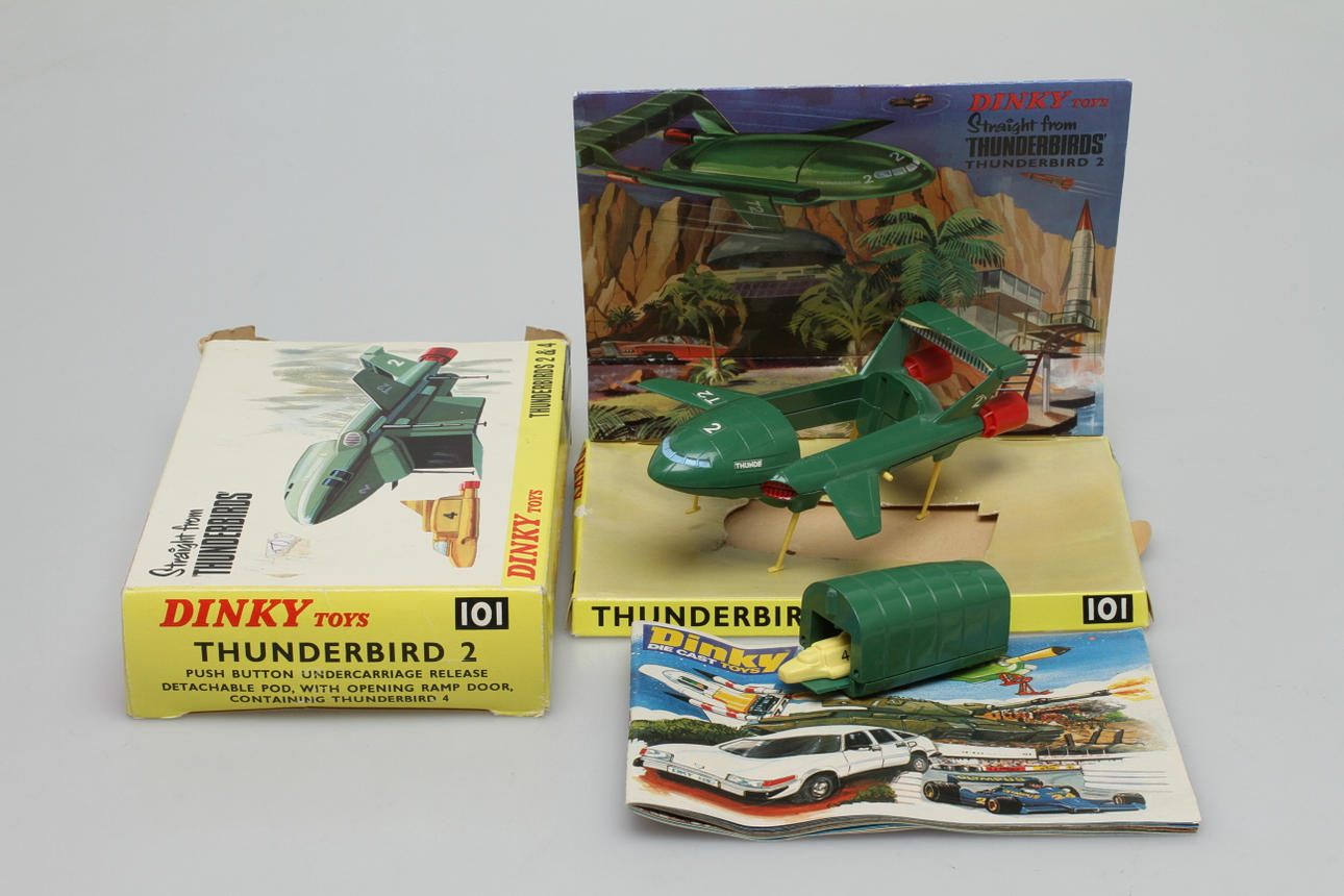 DINKY TOYS 101 THUNDERBIRD 2 & 4 i originalkartong. Häfte.