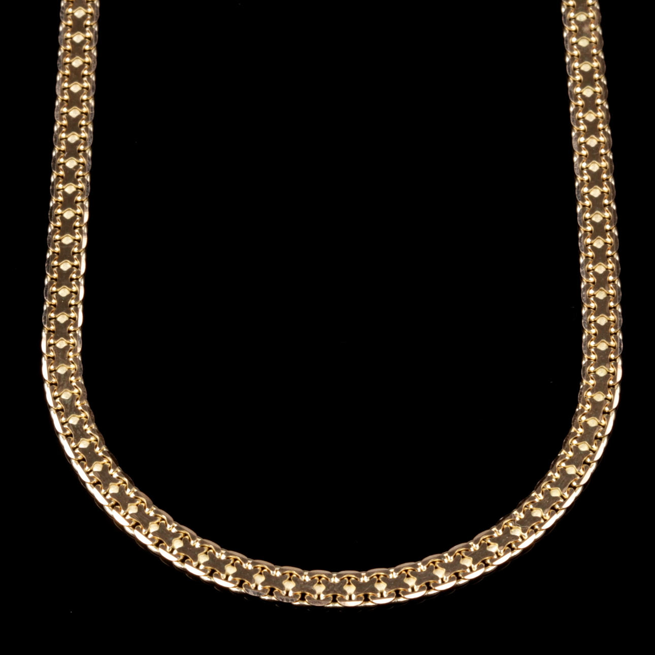 COLLIER, x-länk, 18k guld, Italien, vikt ca 12,88 gram.