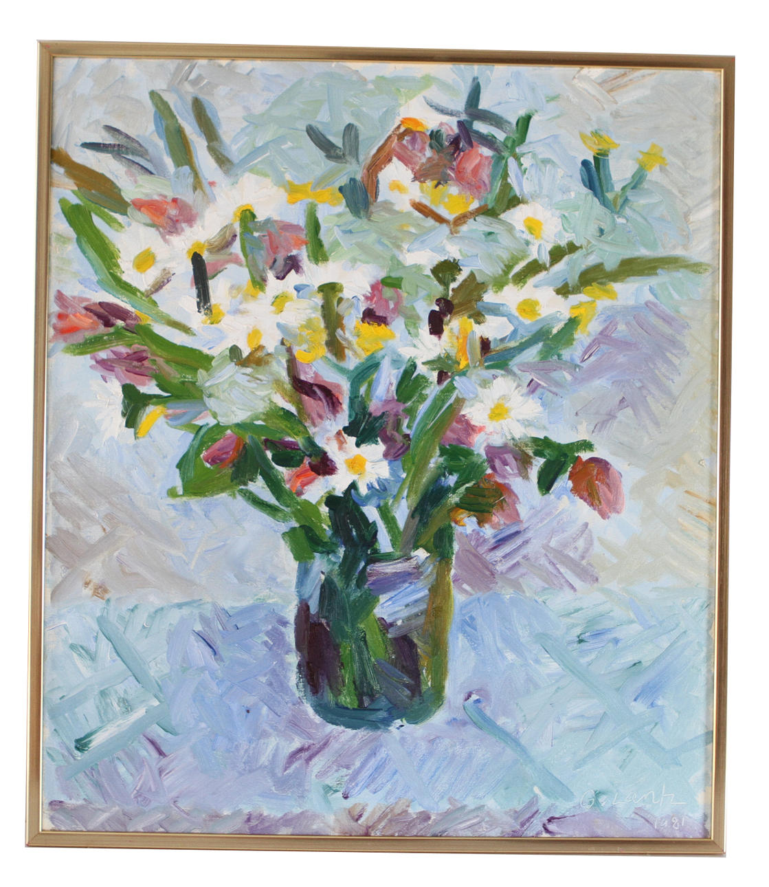 LANTZ.G. Stilleben, olja på duk, signerad 1981.