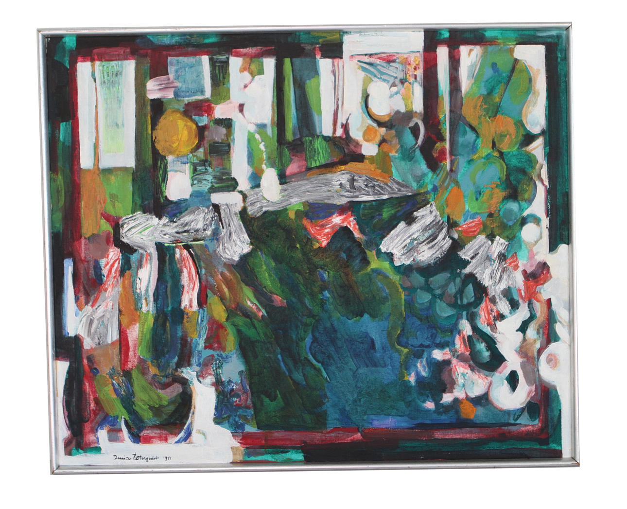 DENICE ZETTERQVIST. Komposition, olja på duk, signerad 1971.