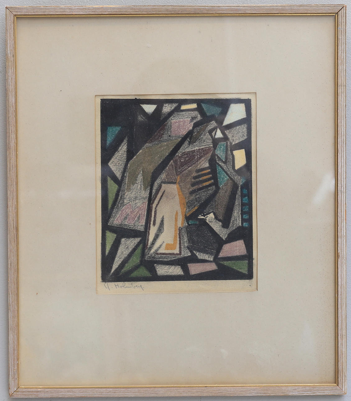 YNGVE HOLMBERG. Mixed media, Composition with color fields, signed, 1950s.