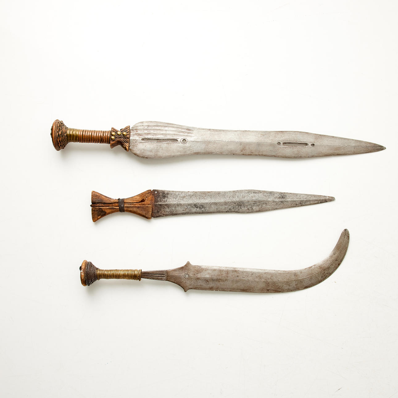DAGGERS, 3 pcs., circa 1900, Congo, Boa and Konda.