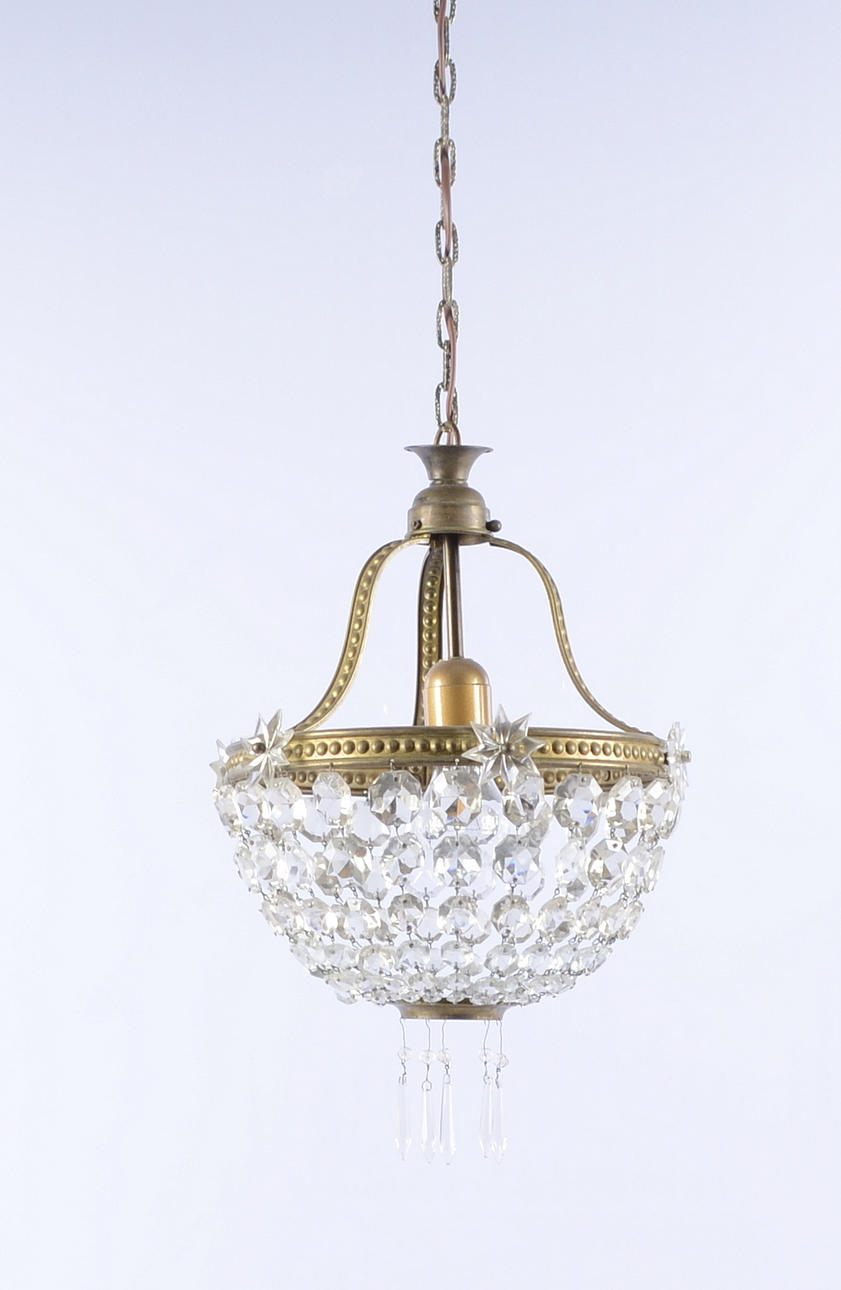 TAKLAMPA, glas och kristall.