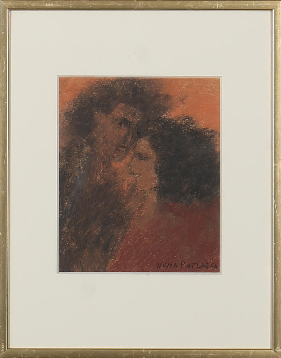 NUMA PATLAGEN. Människomöte. Pastell. Signerad.