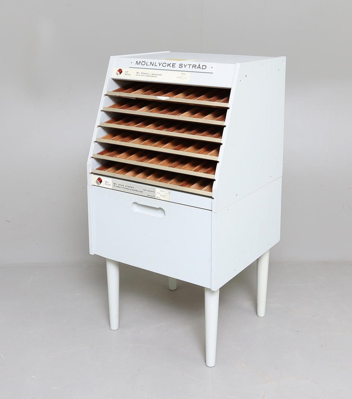 SYTRÅDSKÅP, "Mölnlycke sytråd".