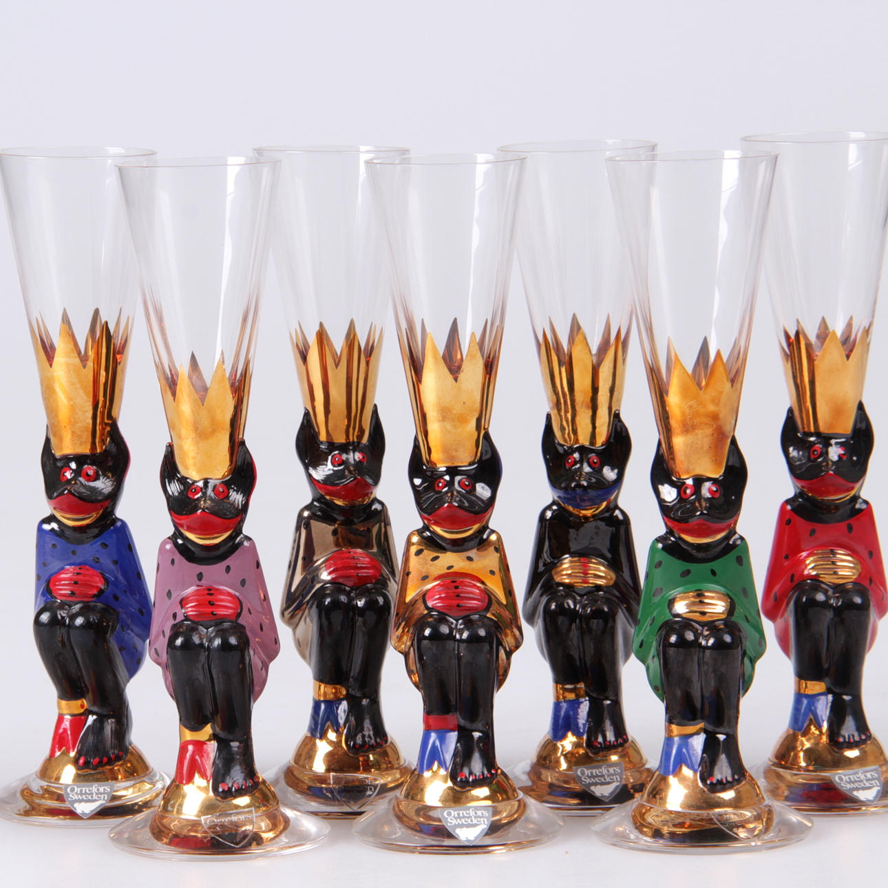 SNAPSGLAS, 7 st. "Nobel", Gunnar Cyren, Orrefors.