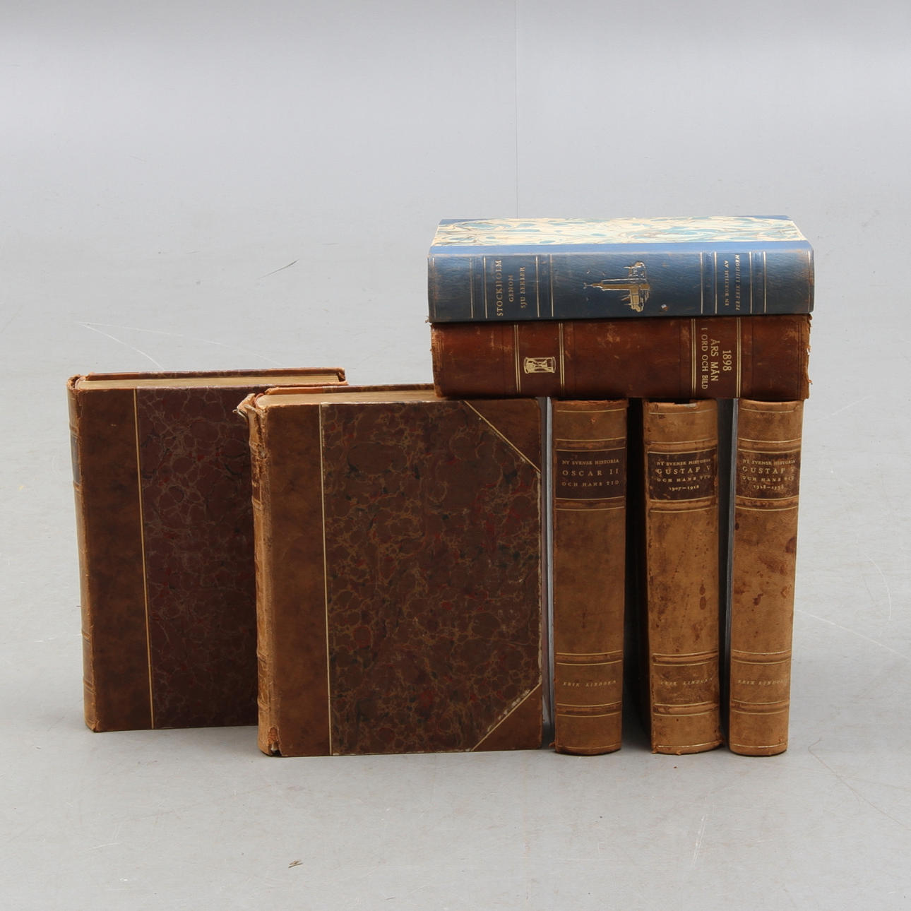 BÖCKER, 7 st, Ny svensk historia, Stockholm genom 7 sekler, Lindorm samt 1898 års män.