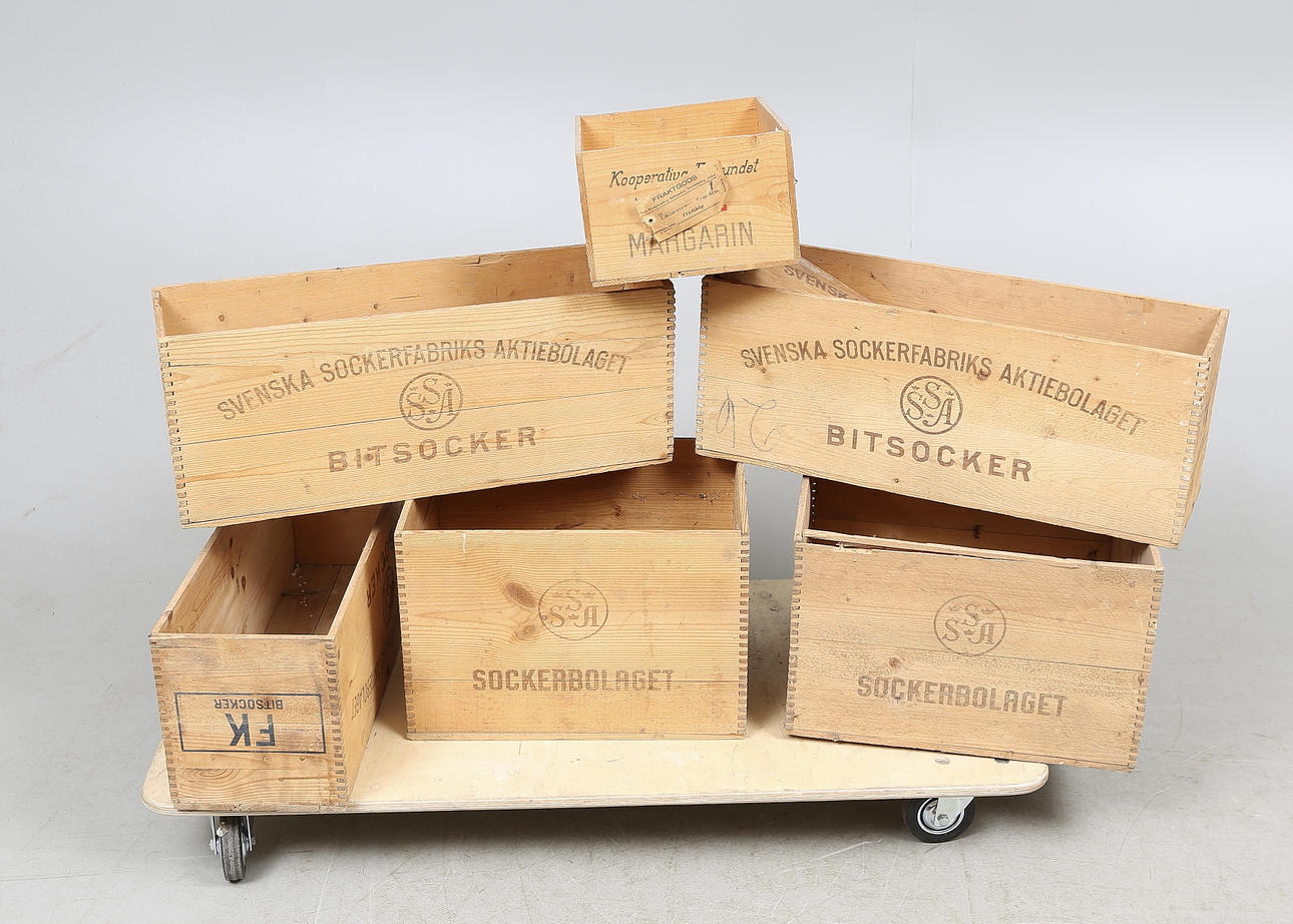 TRÄLÅDOR, 6 st, 1900-talets första hälft.