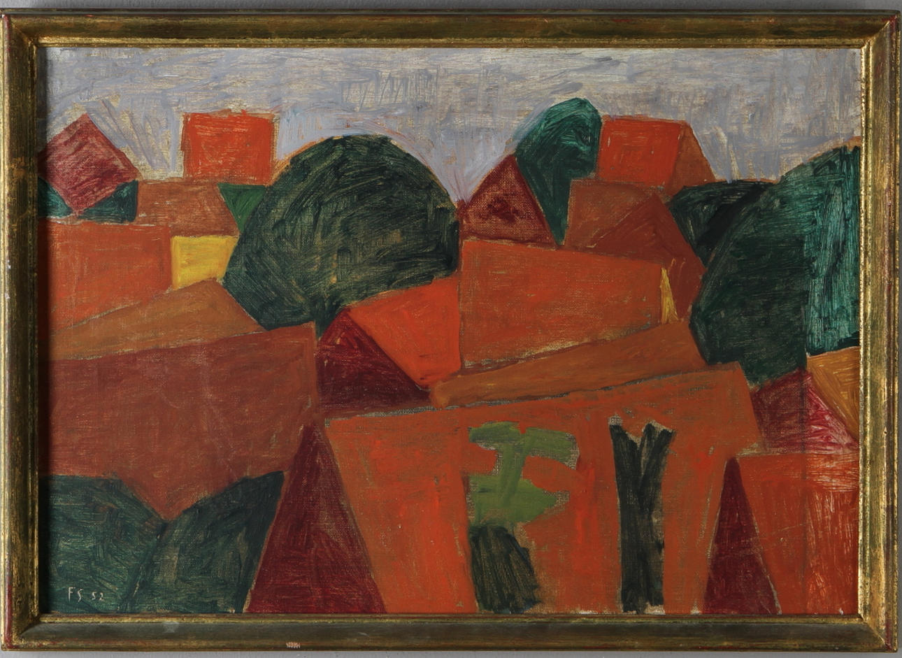 FRITZ SJÖSTRÖM. Landskapsmotiv, olja på duk, monogramsignerad.