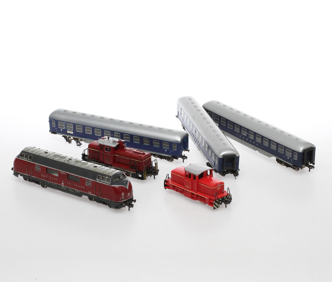 FLEISCHMANN 3 lok och 3 vagnar. 1306, 1380 och 1381.