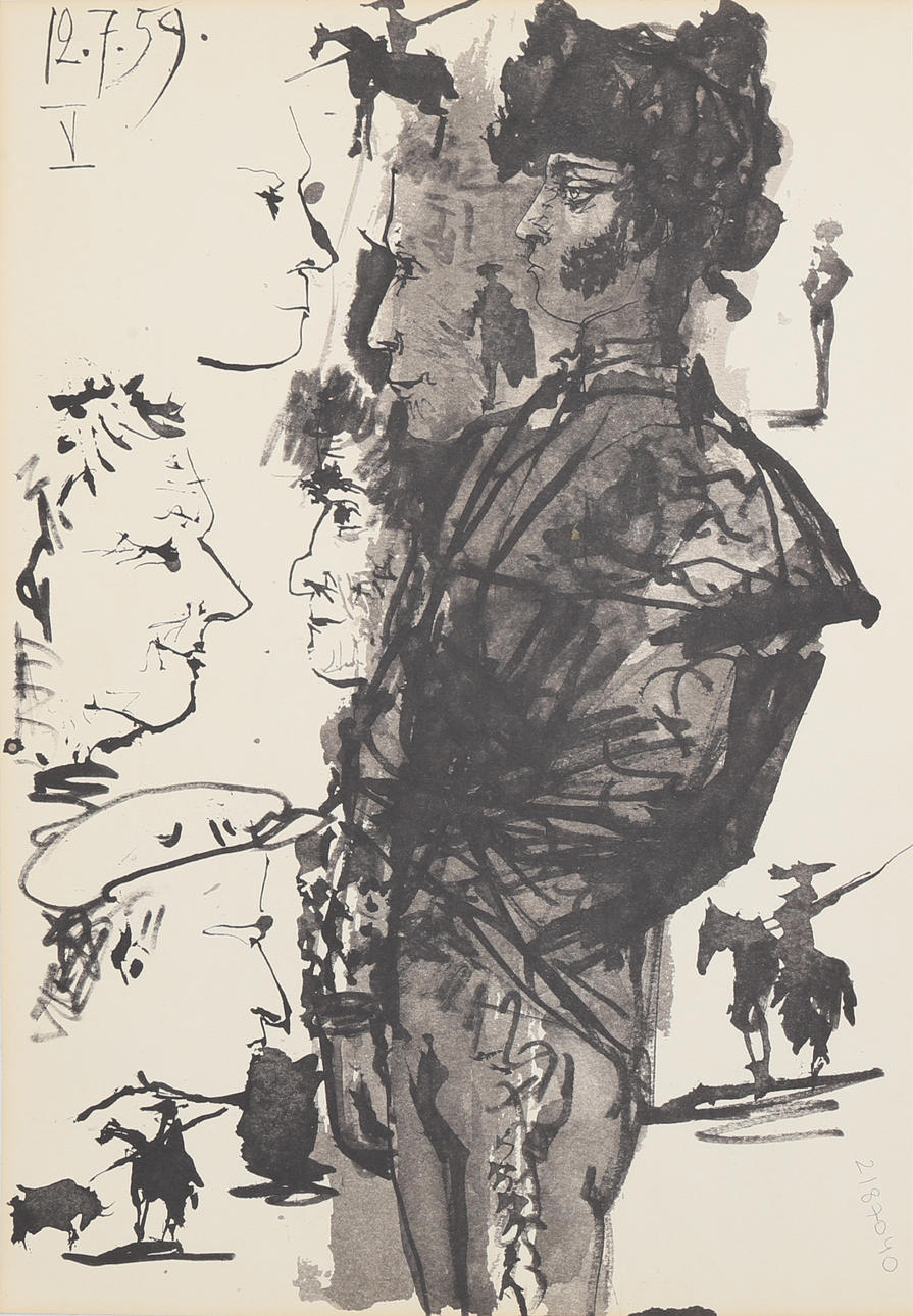 PABLO PICASSO. EFTER. Uden titel ("Tyre og tyrefægtere").