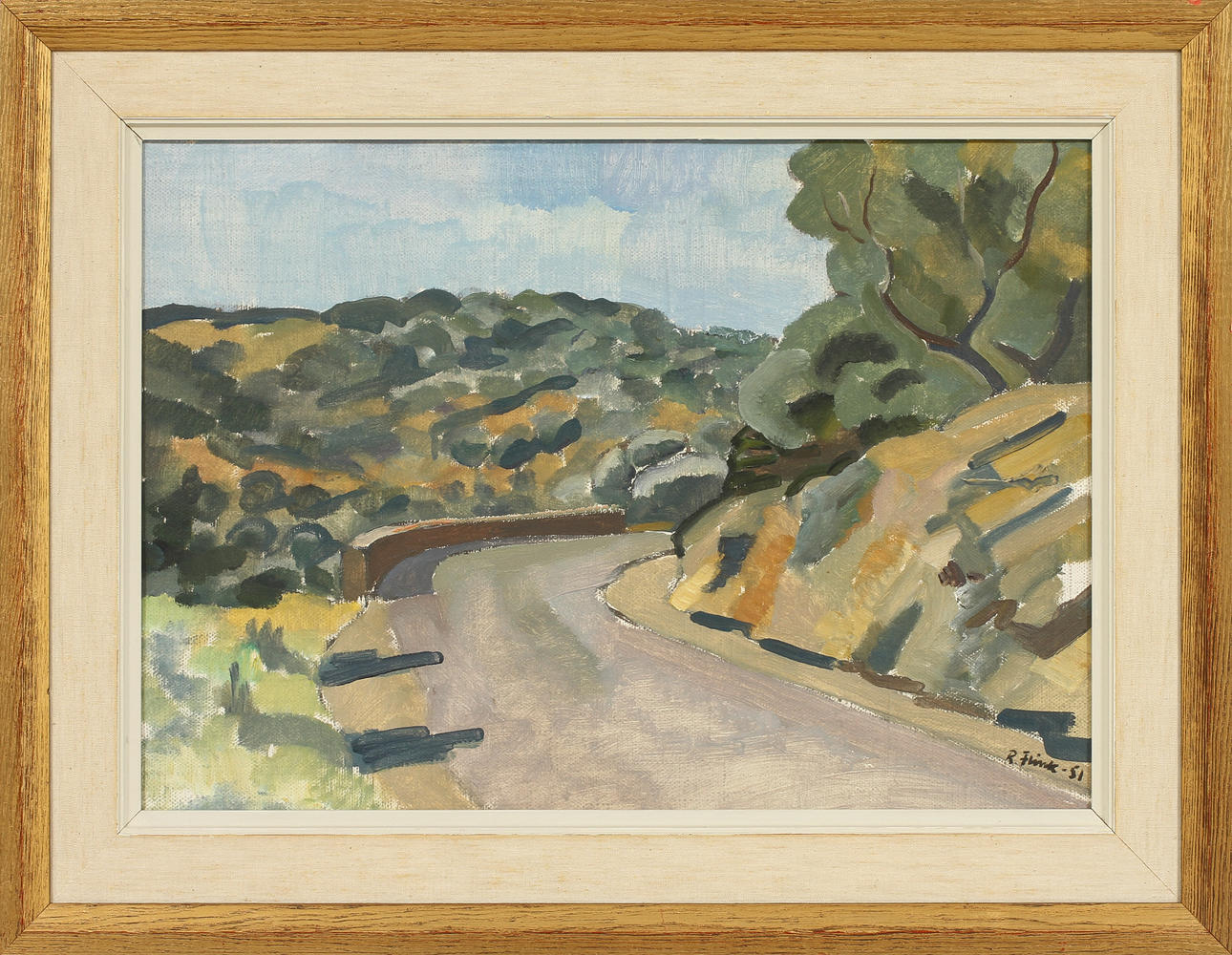 RUDOLF FLINK. Landskap, olja på duk, signerad och daterad -51.