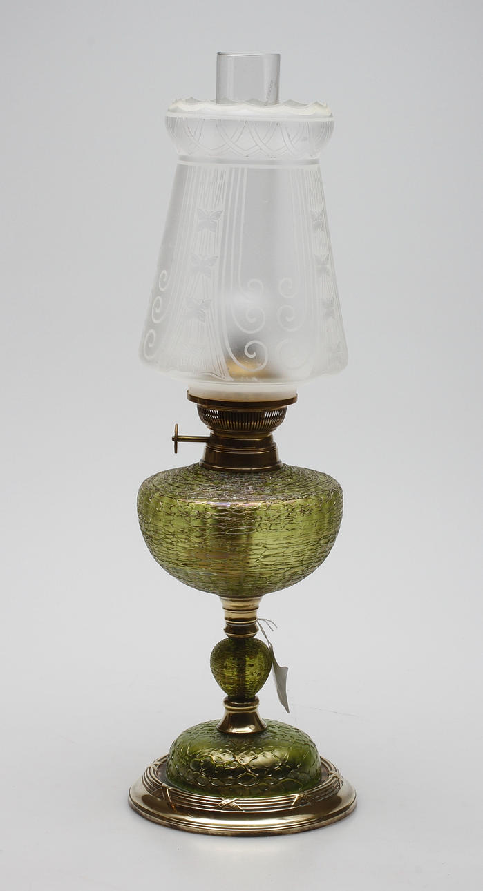 BORDSFOTOGENLAMPA, glas, Loetz, tidigt 1900-tal.
