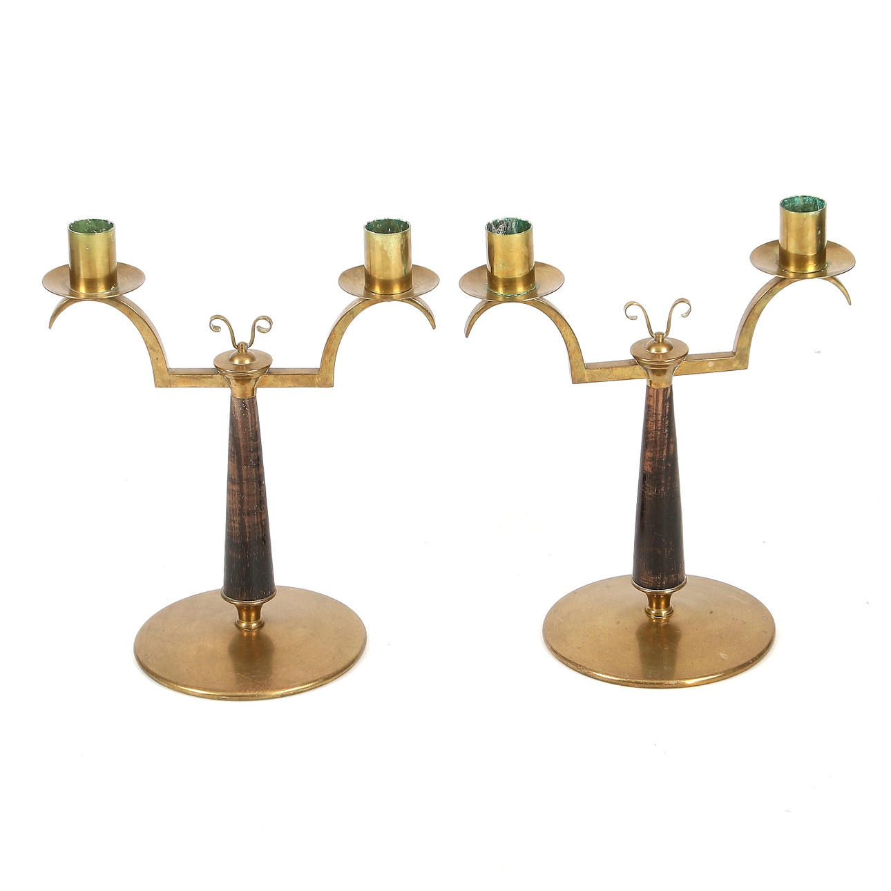 CANDELABRAS, a pair, OH Lagerstedt, Eskilstuna, 1900s.