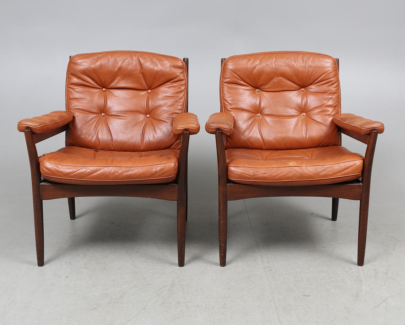 FÅTÖLJER, ett par, Göte Möbler, Nässjö, 1970-tal.