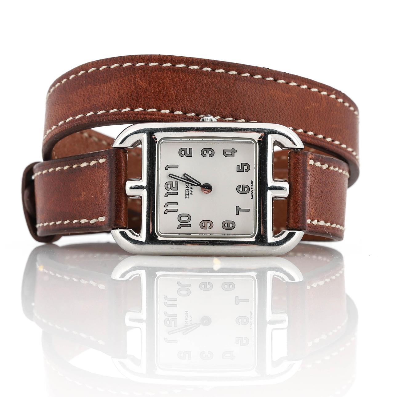 HERMÈS CAPE COD, Wristwatch, steel, quartz, 2010s.