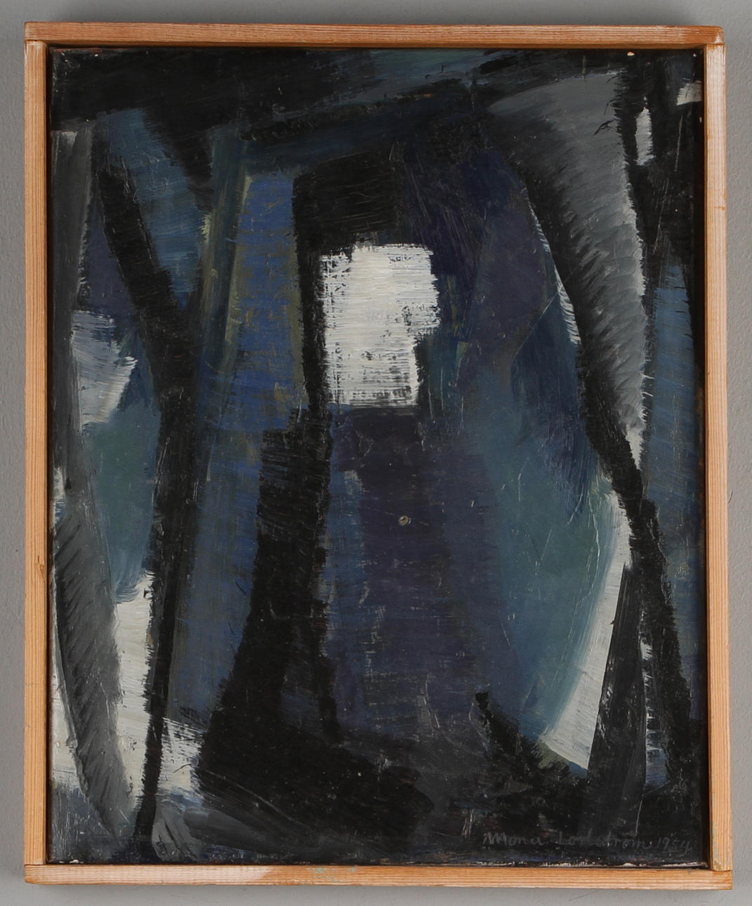 MONA LODSTRÖM. Komposition, olja på duk, signerad samt daterad 1954.