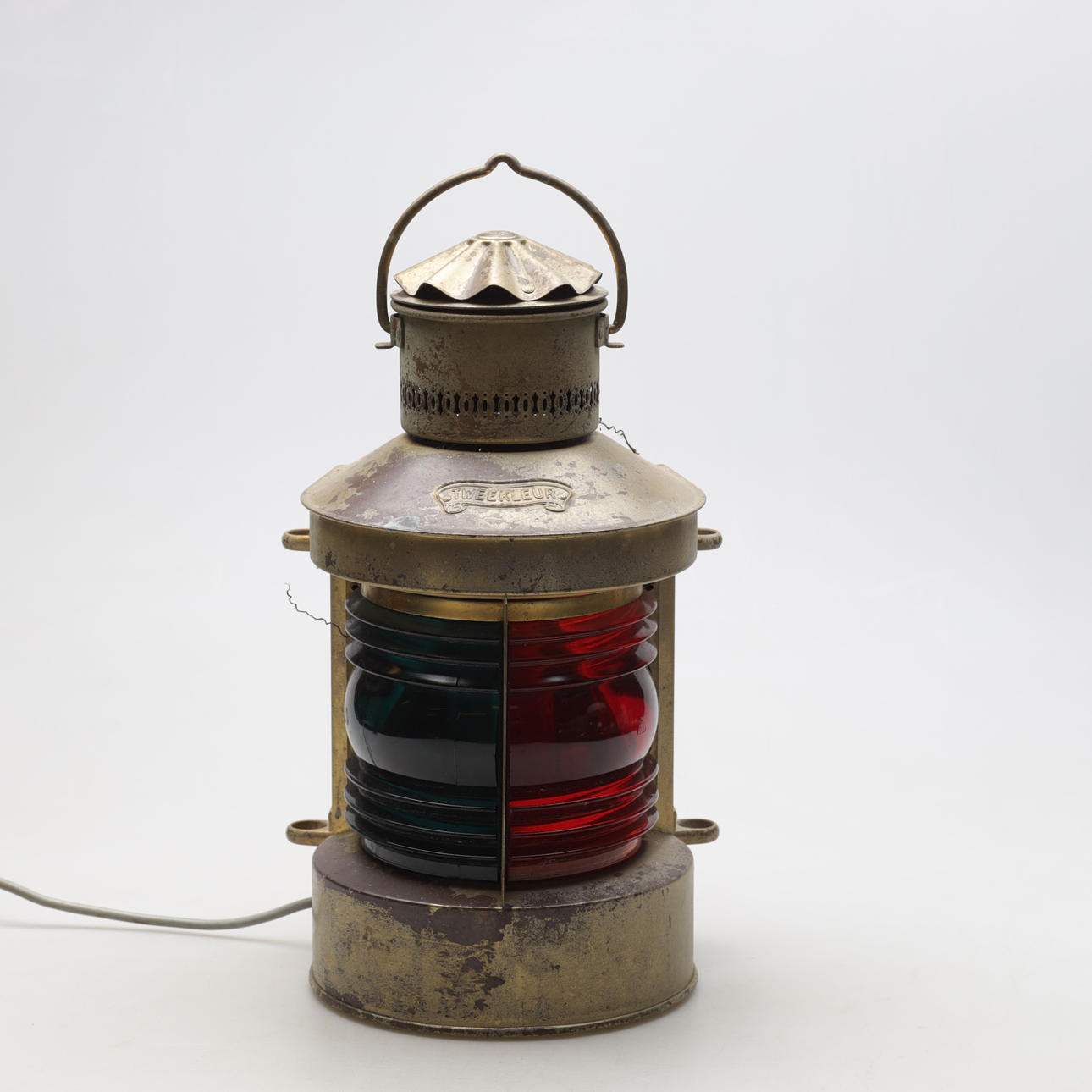LANTERNA, painted copper, marked "Tweekleur", Dutch.
