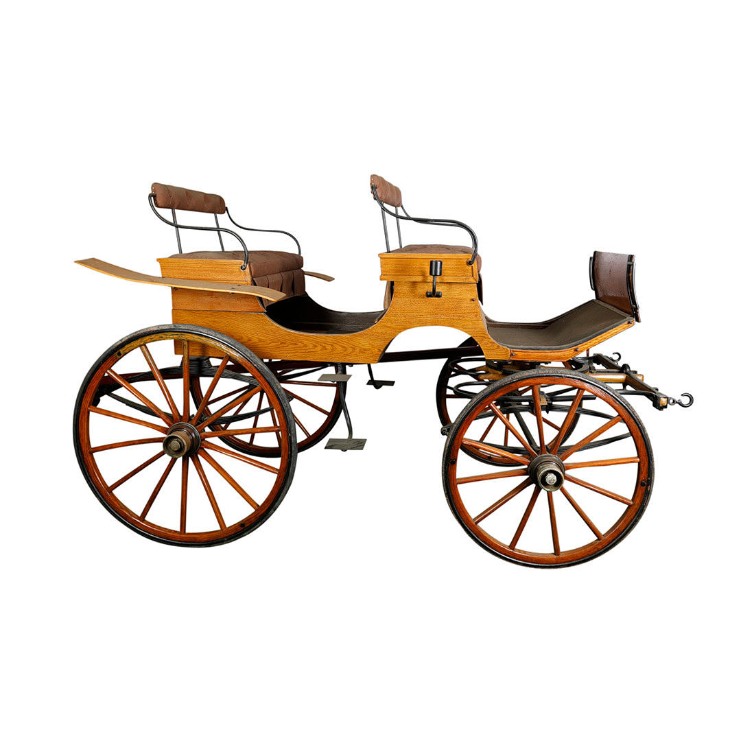 CARRO DE CABALLOS, faetón siamés, hacia 1900.