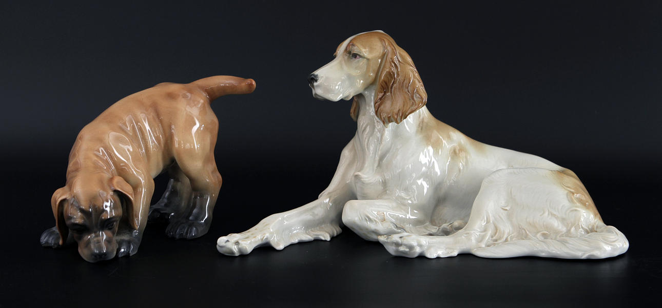 FIGURINER, 2 stycken, Rörstrand samt Tyskland.