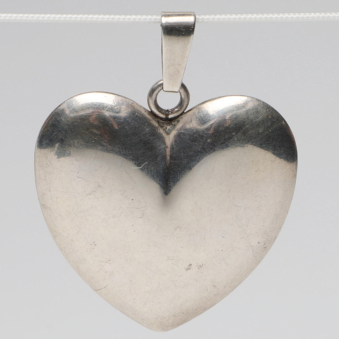 PENDANT, sterling silver, heart.