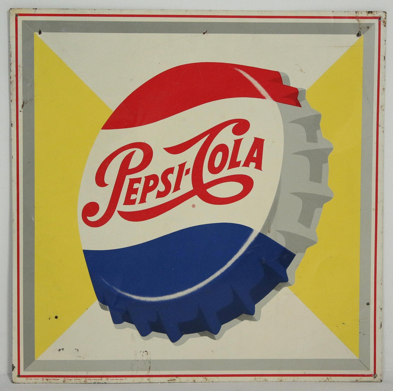 'Pepsi Cola' Tin Sign, 1950s.