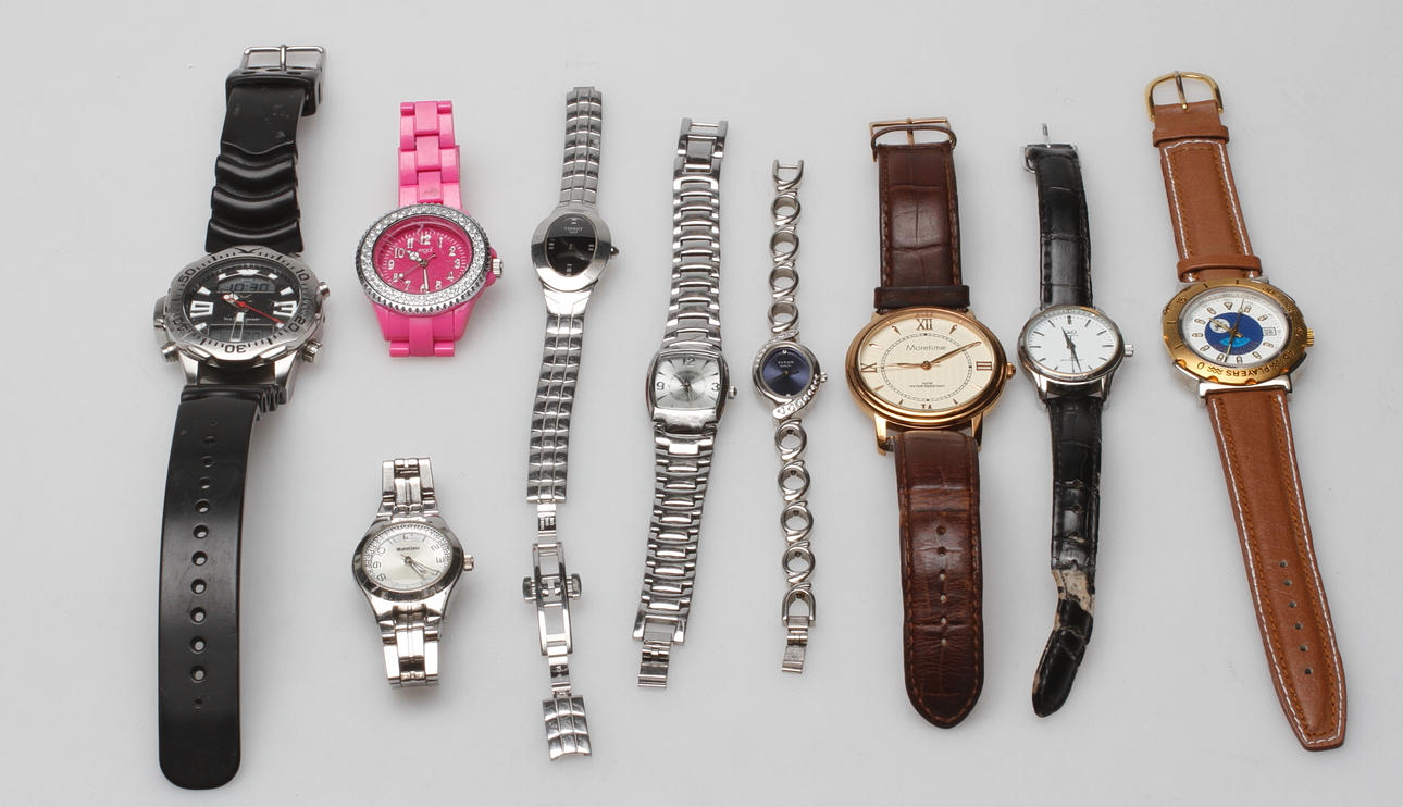 ARMBANDSUR, 9 st, herr- och damur.