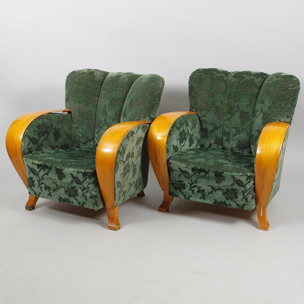 FÅTÖLJER, 1 par, Art Deco, O. Bernströms möbelfabrik Åseda.