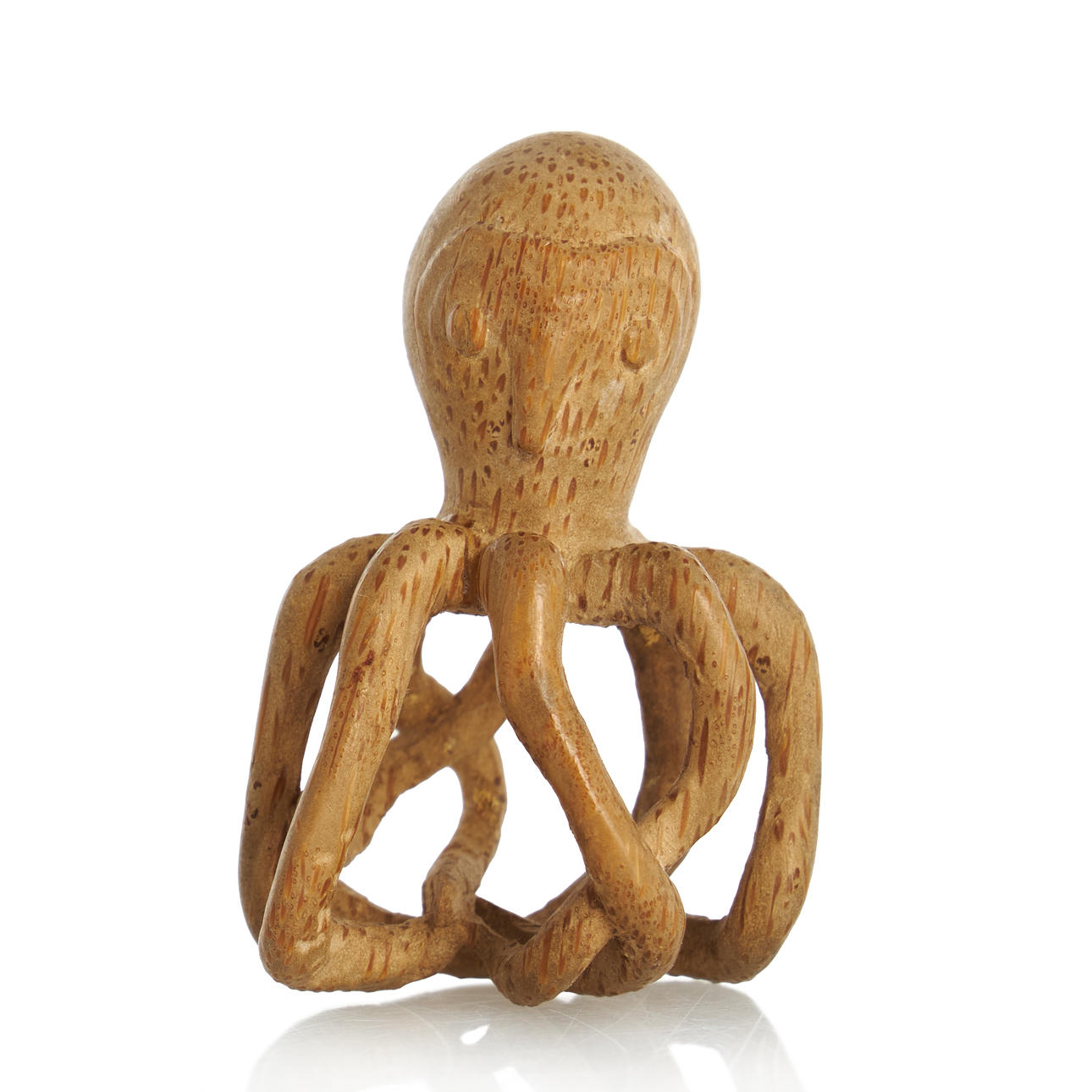 UN NETSUKE JAPONÉS DE BAMBÚ DE UN PULPO.