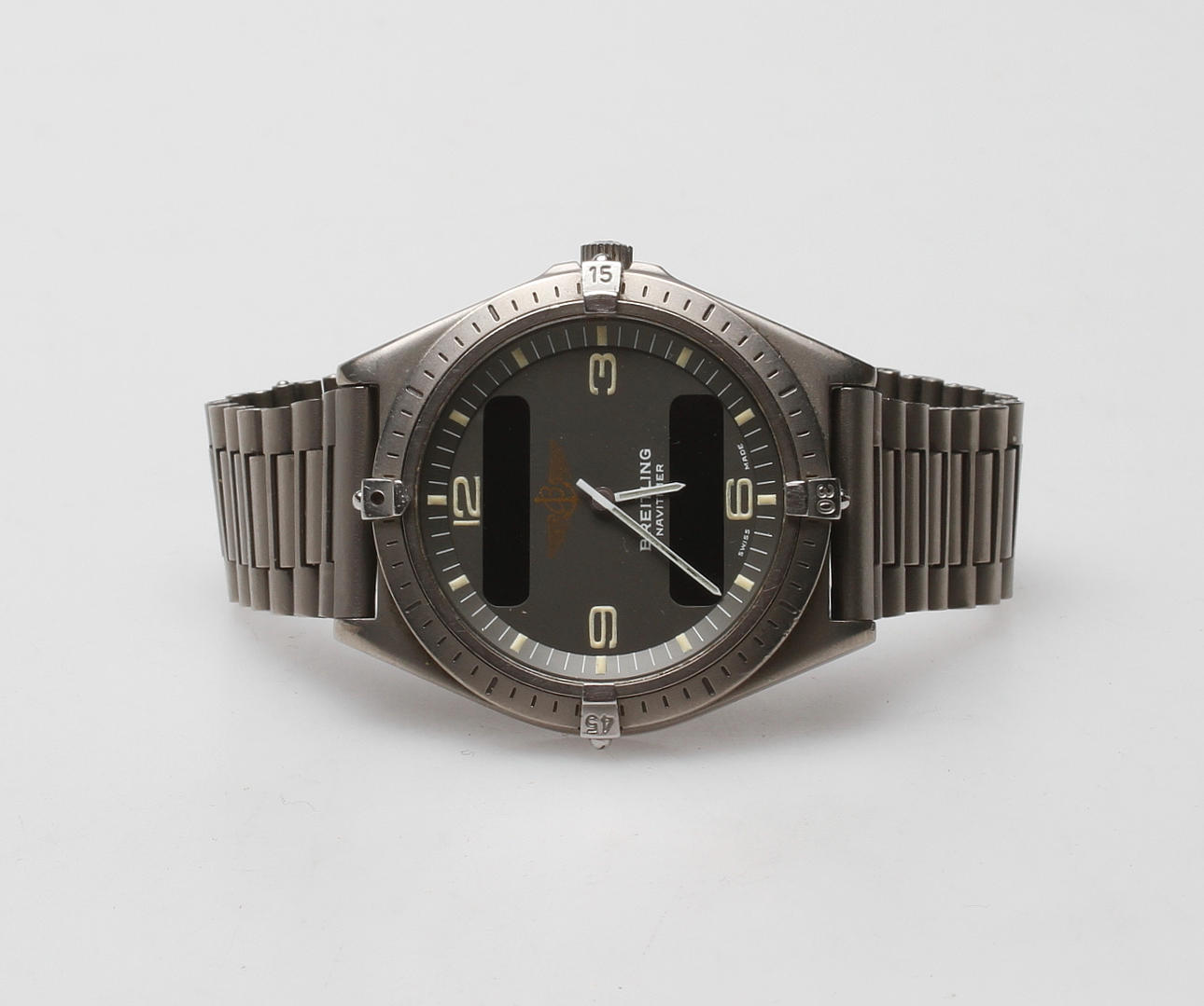 HERRARMBANDSUR, titanium, Breitling, Aerospace, Navitimer.