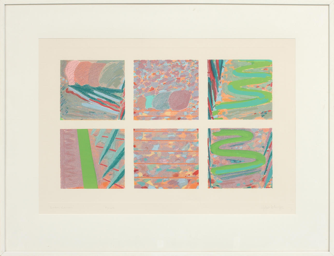 OIDENTIFIERAD KONSTNÄR. "Green lane´s", färglitografi, signerad och numrerad 81/200.