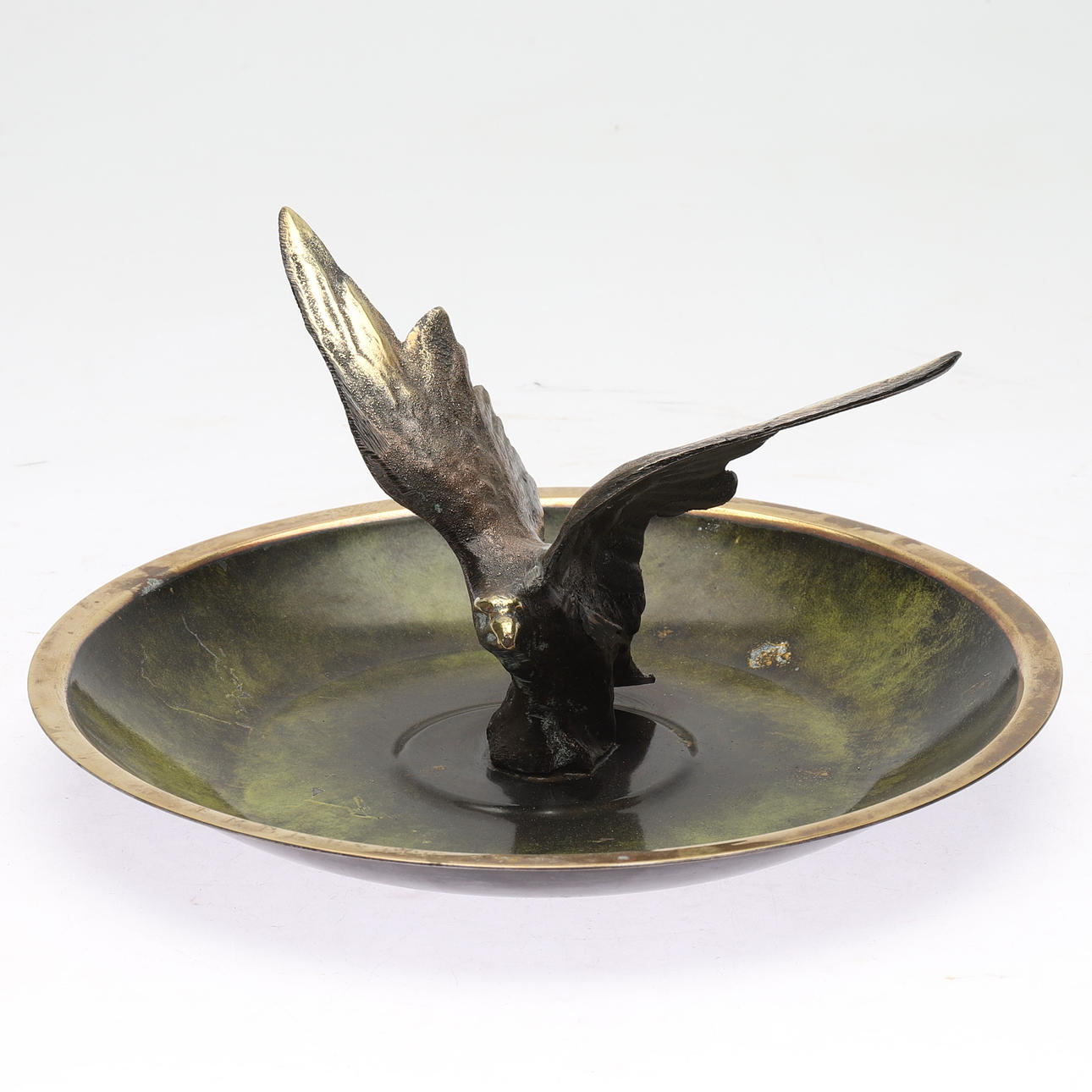 H. F. ILDFAST. skål, brons, Agte Danmark.