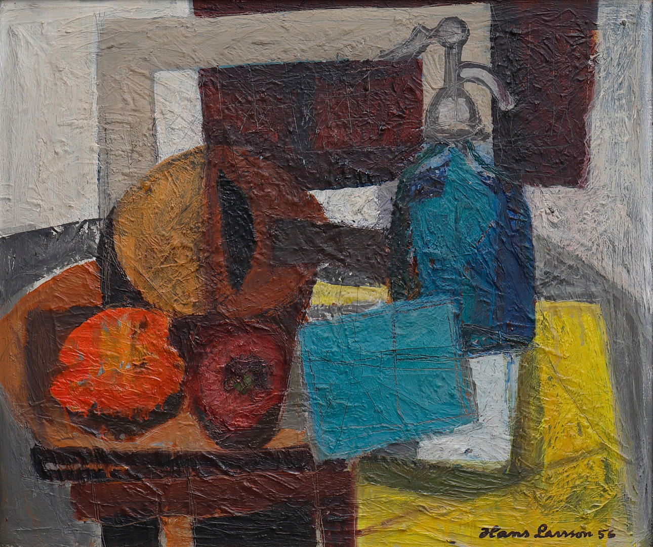 HANS LARSSON. Still life. Signed and dated -56.