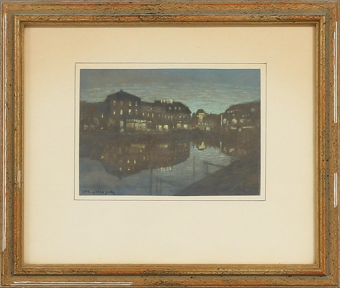 CARL OSCAR BORG (1879-1947). Stadsbild, akvarell, signerad.