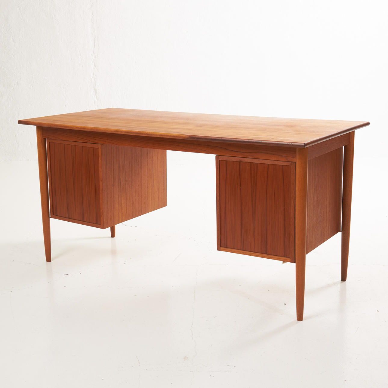 DESK, 1960s, Denmark, teak veneer, beech legs. Furniture - Tables ...